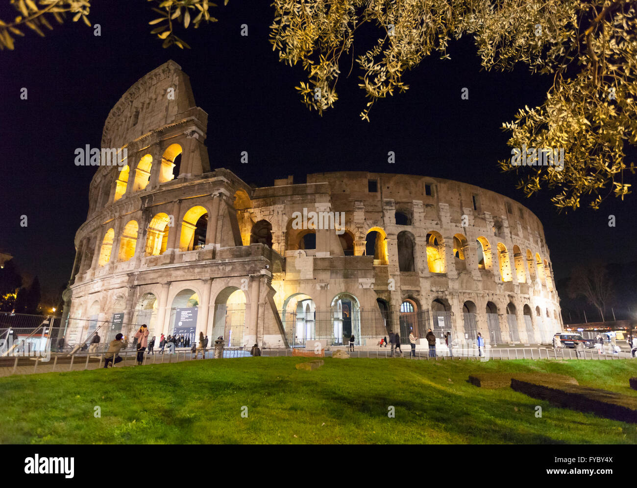 Kolosseum bei Nacht, Rom, Italien Stockfoto