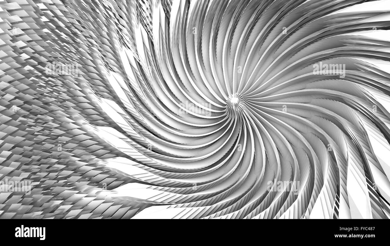 3D Darstellung der Wirbel Trichter Techno Platten Stockfoto