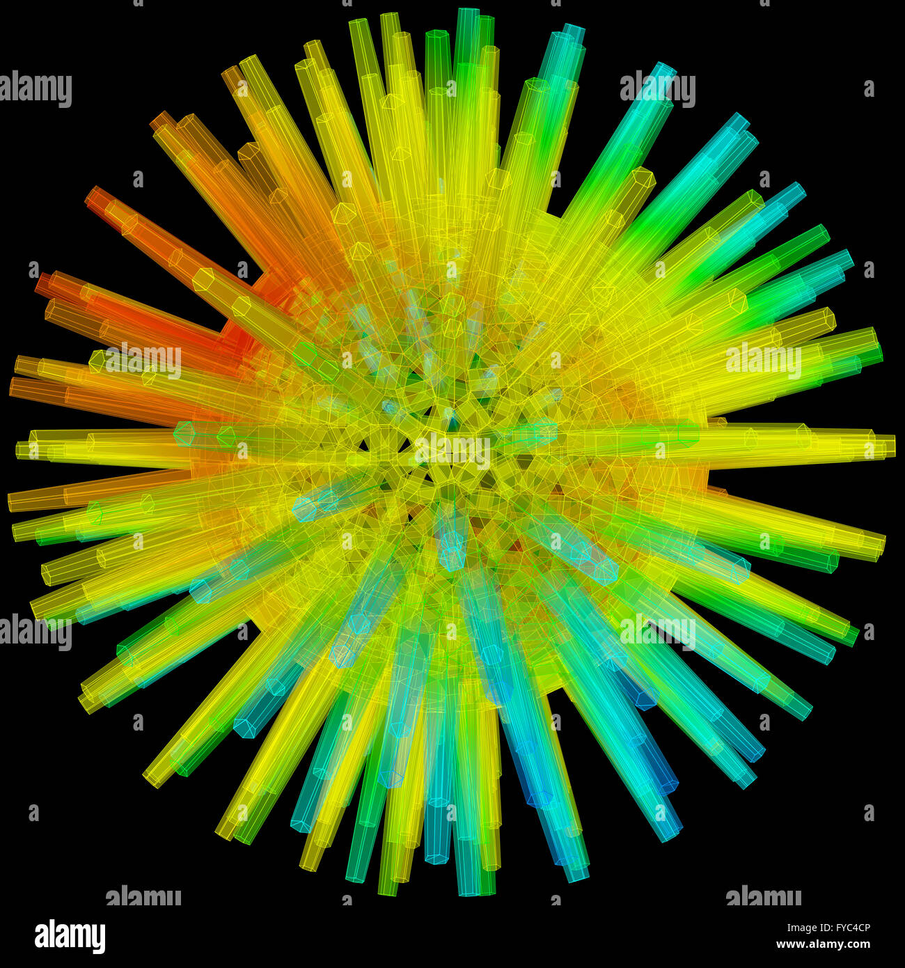 3D Darstellung der dreidimensionalen Objekt wie Techno Polyeder star Stockfoto