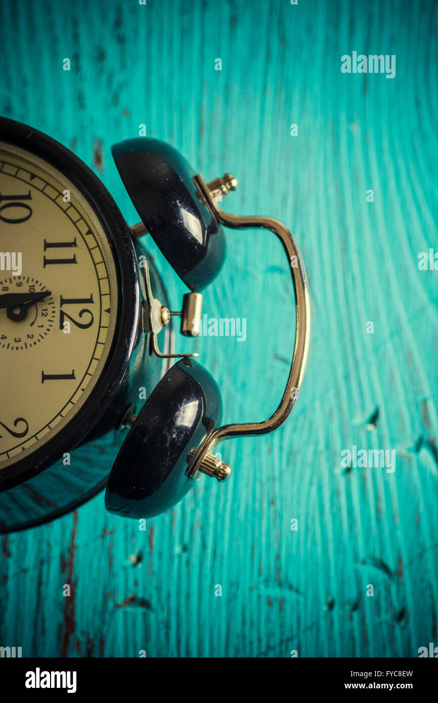 Nahaufnahme von einem Vintage Wecker Stockfoto