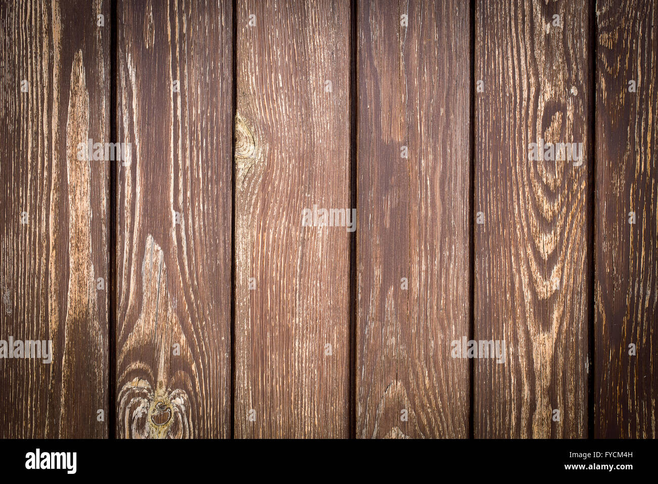 dunkel braun Vintage Holzbohlen Hintergrund. Stockfoto
