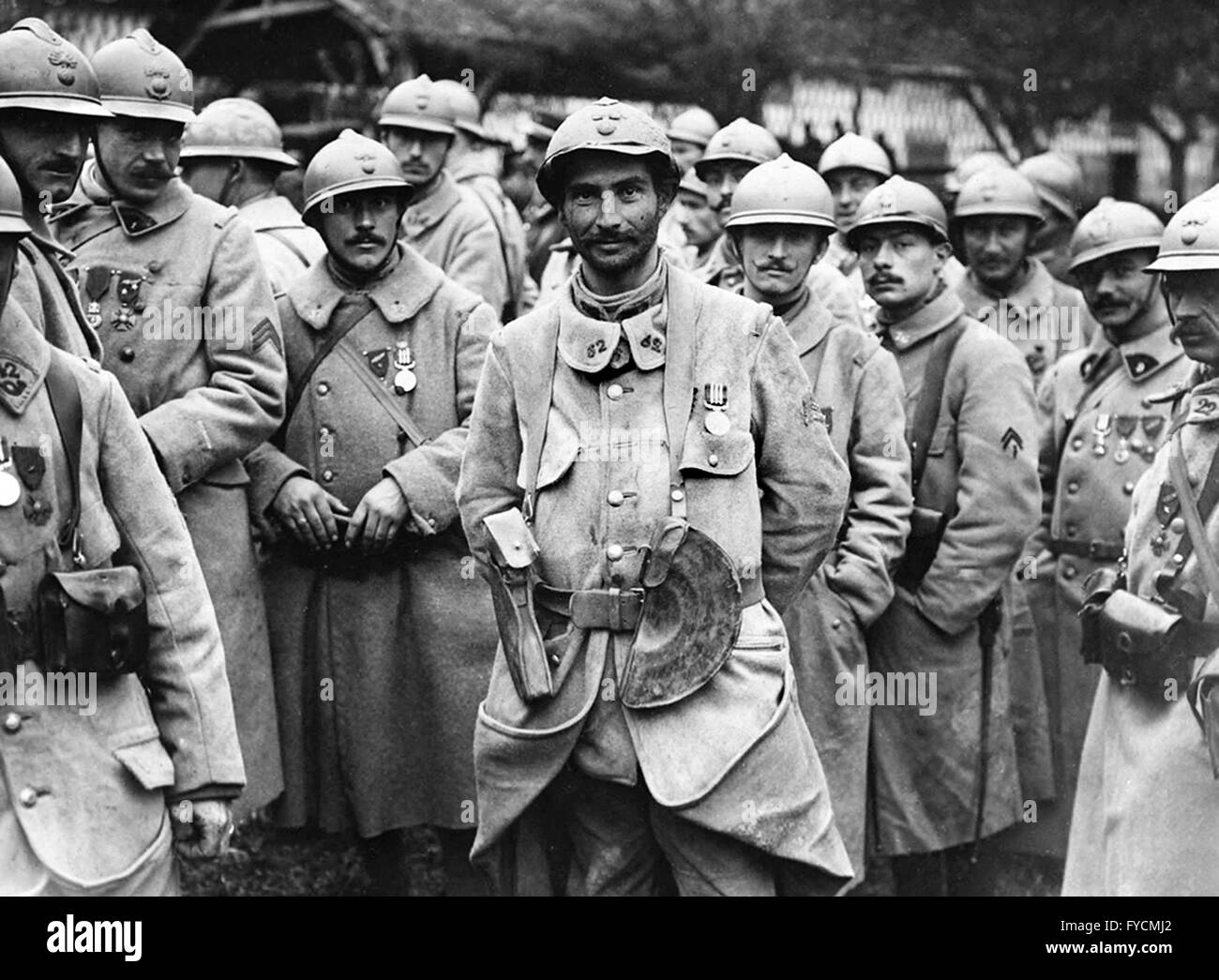 Französische Infanterie Soldaten Truppen während des ersten Weltkriegs 1916 Stockfoto