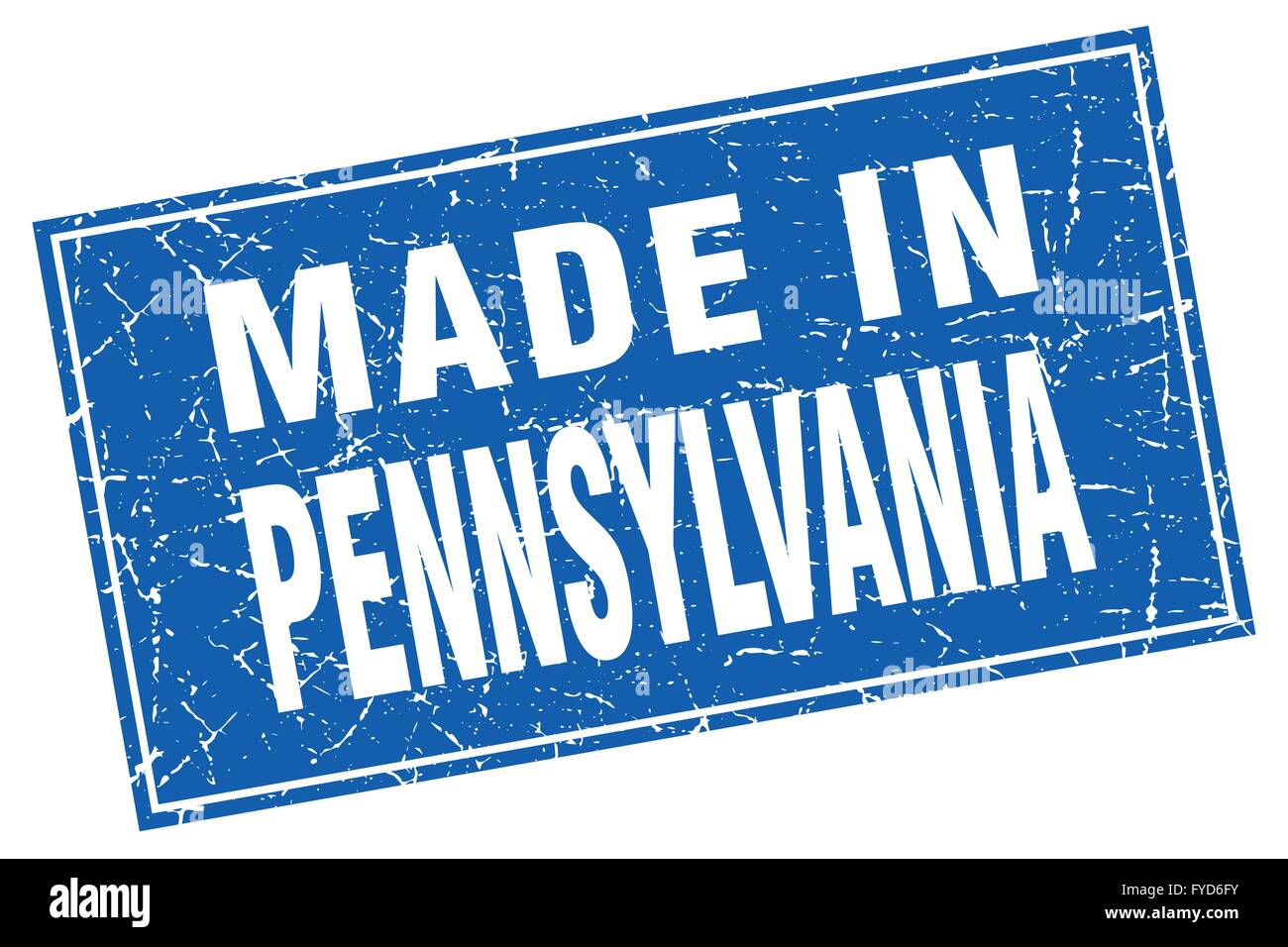 Pennsylvania blauen quadratischen Grunge Stempel gemacht Stock Vektor