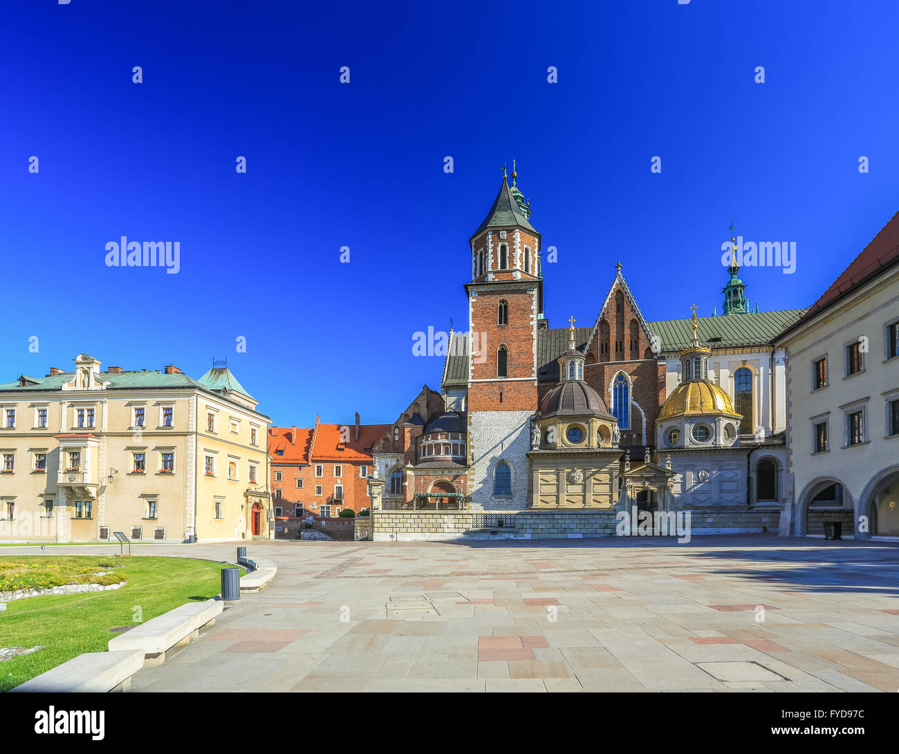 Ein Blick auf die Burg von Krakau in Polen Stockfoto