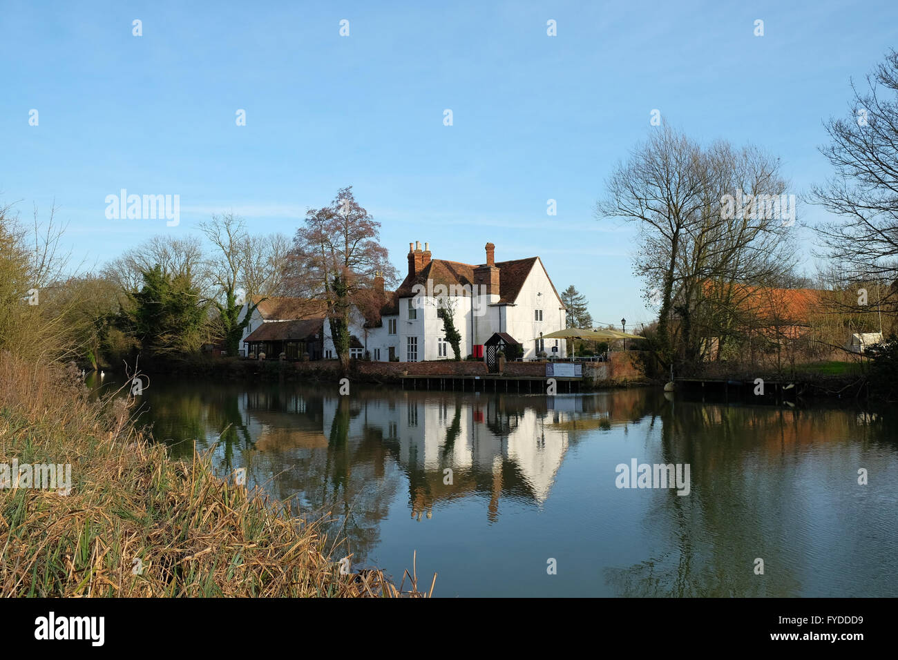 Das Pub am Flussufer, Bedford, Bedfordshire, England Stockfoto