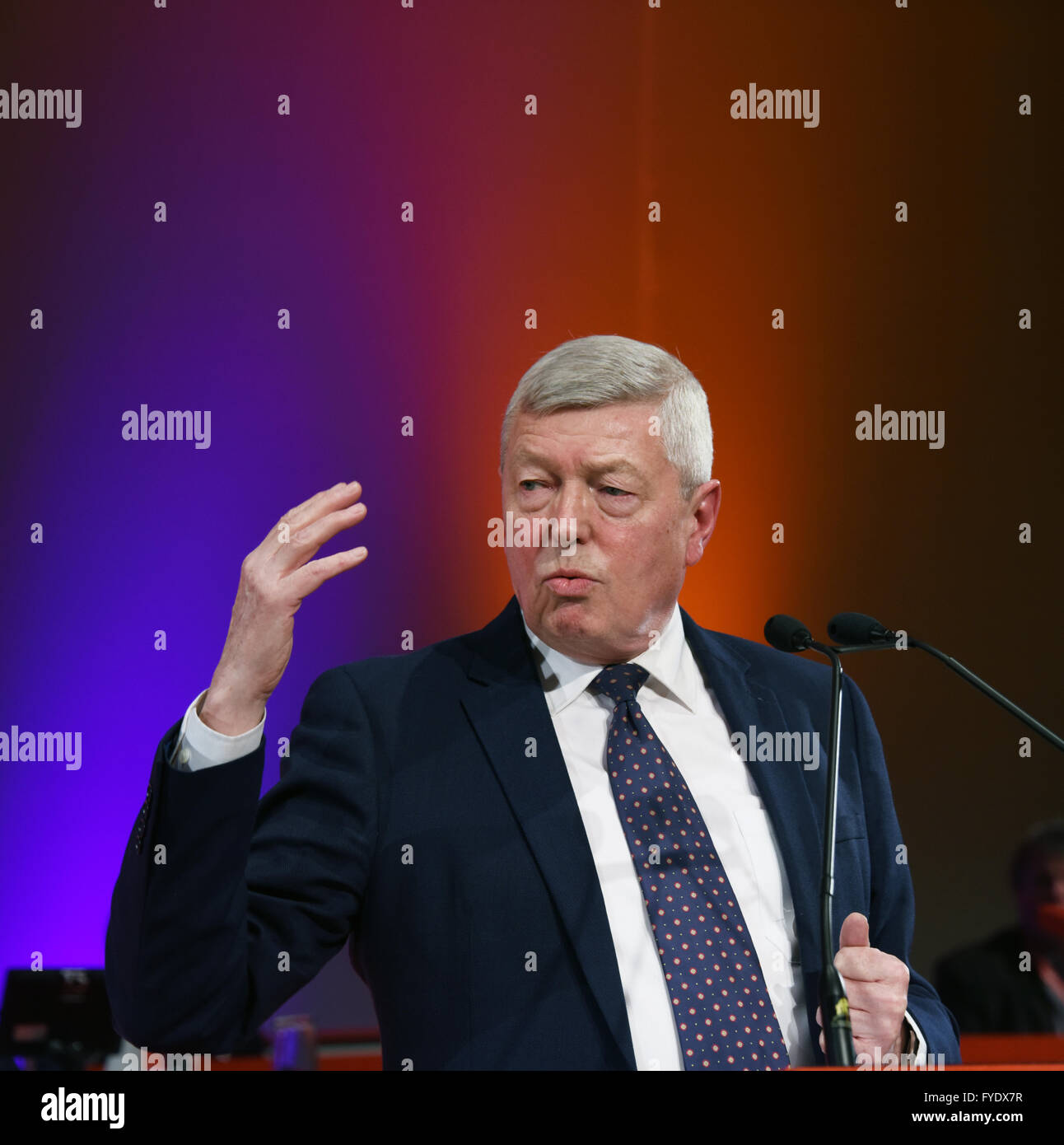 Alan Johnson MP Führer der Labour In Großbritannien Kampagne befasst sich die Konferenz mit USDAW in Blackpool Stockfoto