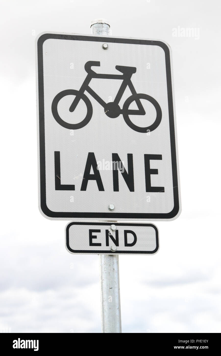 Fahrrad-Lane-Schild Stockfoto