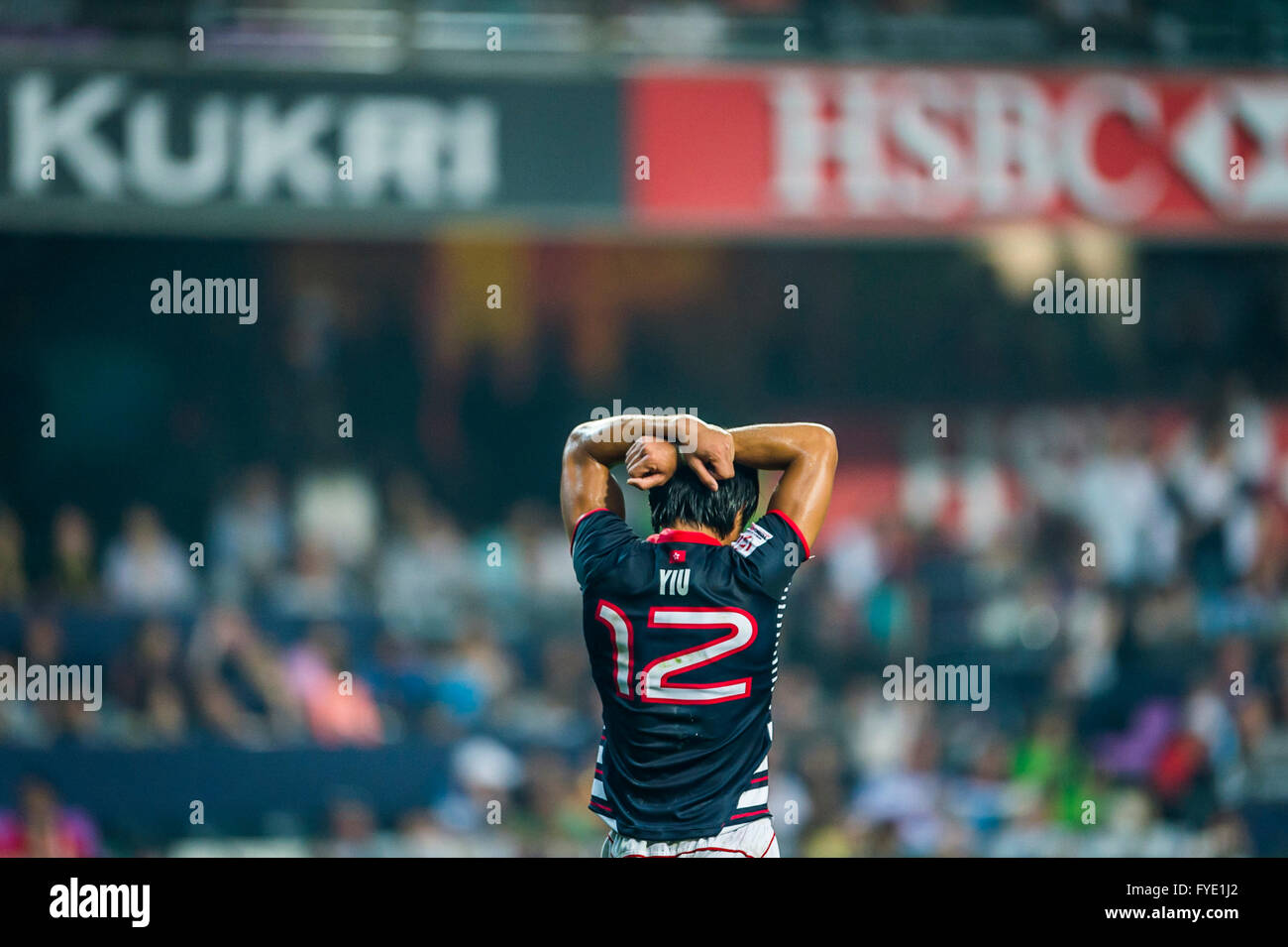 Japan Vs Hong Kong während der HSBC 2016 / Cathay Pacific Hong Kong Sevens, Hong Kong Stadium. Am 9. April. Stockfoto