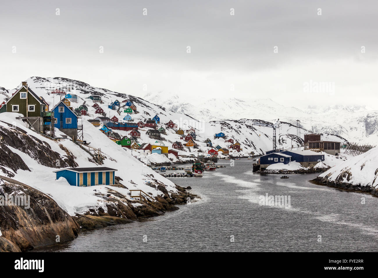 Kangamiut Arktis Dorf mitten im nirgendwo, Grönland Mai 2015 Stockfoto