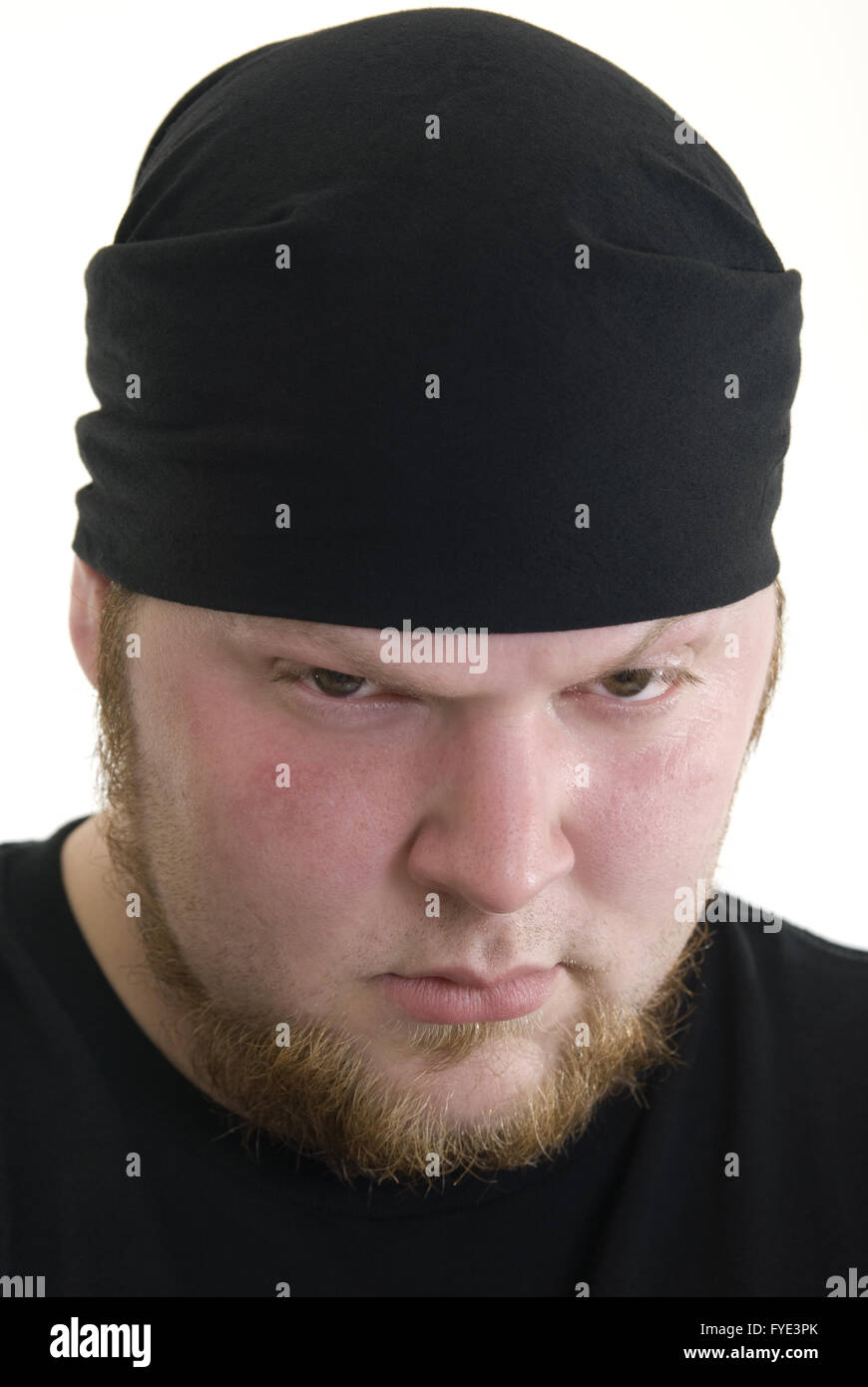 Harter Kerl in einem bandana Stockfoto