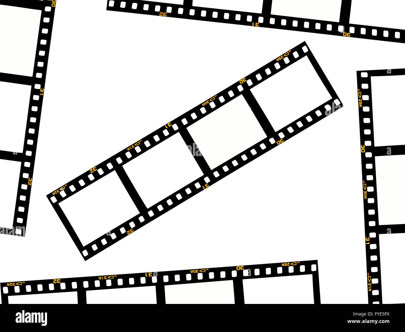 Fotografische negative vor einem weißen Hintergrund isoliert Stockfoto