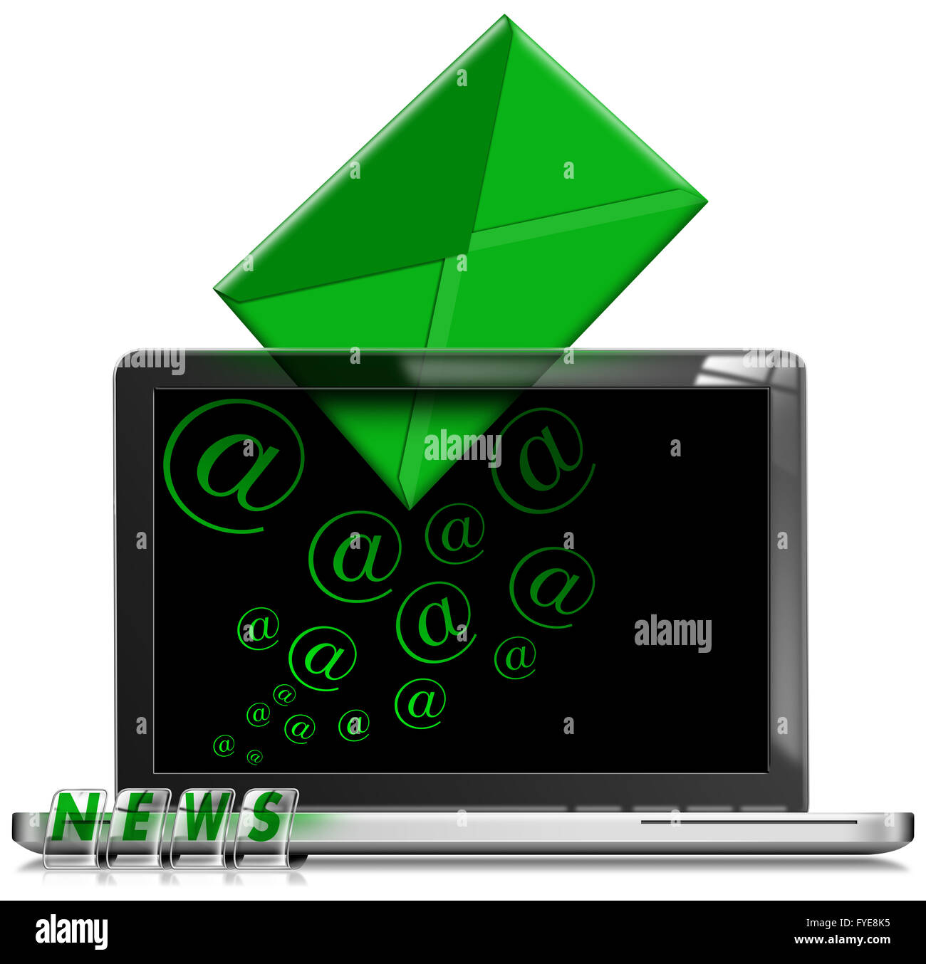 Laptop-E-Mail-Newsletter-Konzept Stockfoto