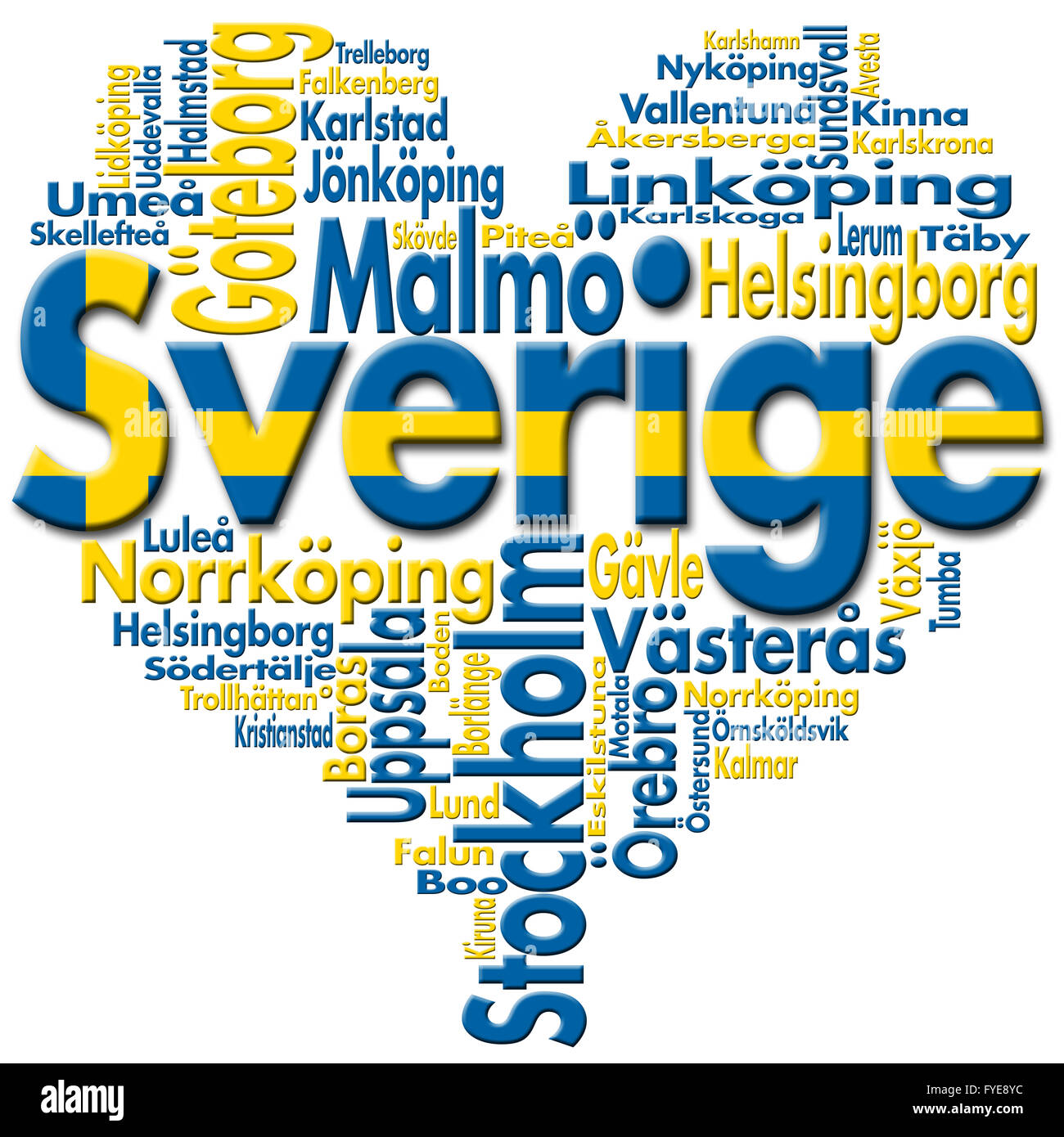 Ich liebe Sverige (Schweden) Stockfoto