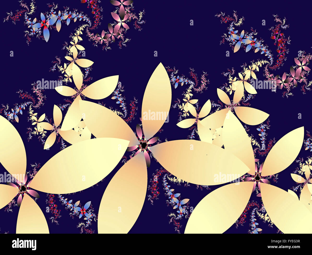 Blume-abstrakte Fraktal-Illustration Stockfoto