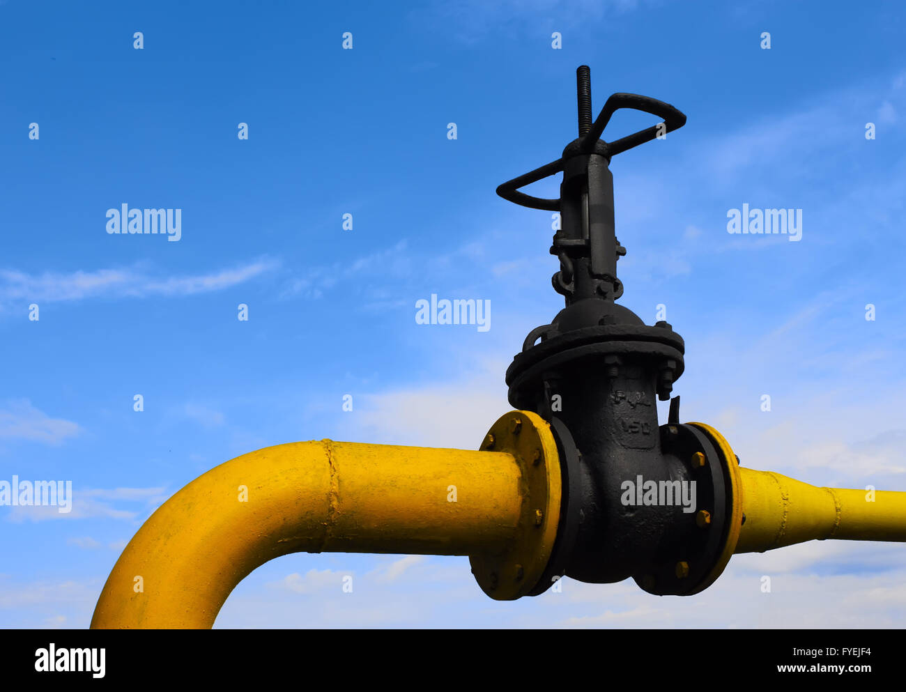 Pipeline-Ventil auf die tube Stockfoto