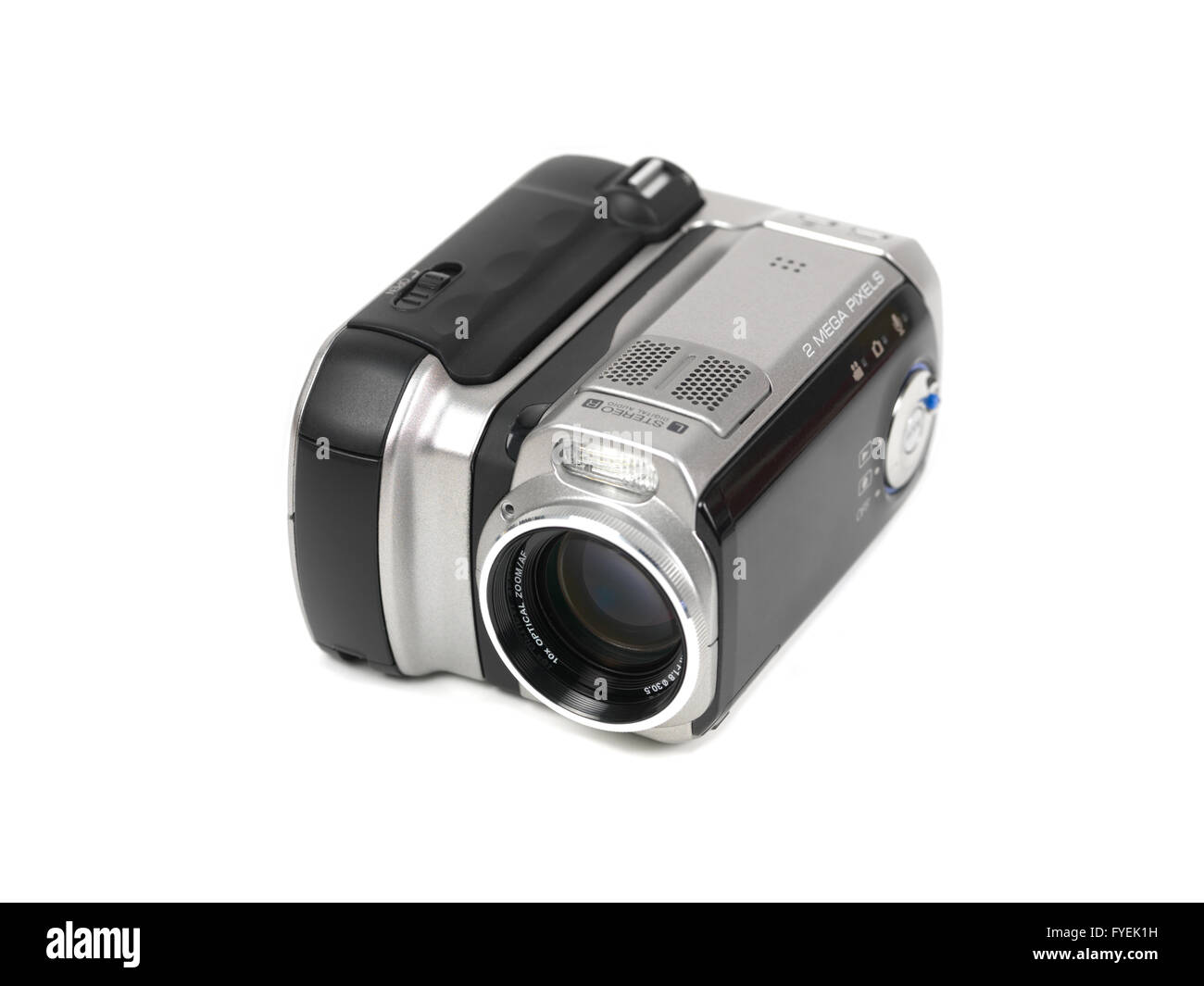 Ein Camcorder auf einem weißen Hintergrund isoliert Stockfoto