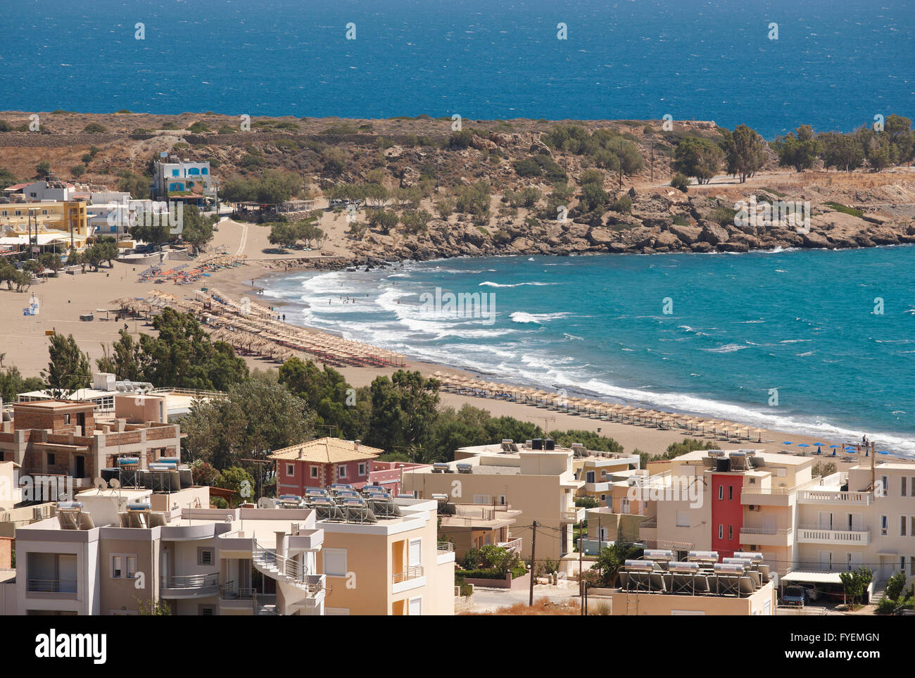 Paleochora Strand auf Kreta. Griechenland. Lybischen Meer. Horizontale Stockfoto