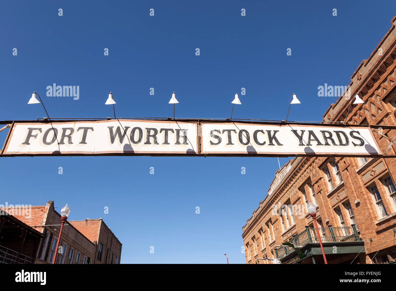 Straße in der Altstadt Fort Worth Stockyards. 6. April 2016 in Fort Worth, Texas, USA Stockfoto