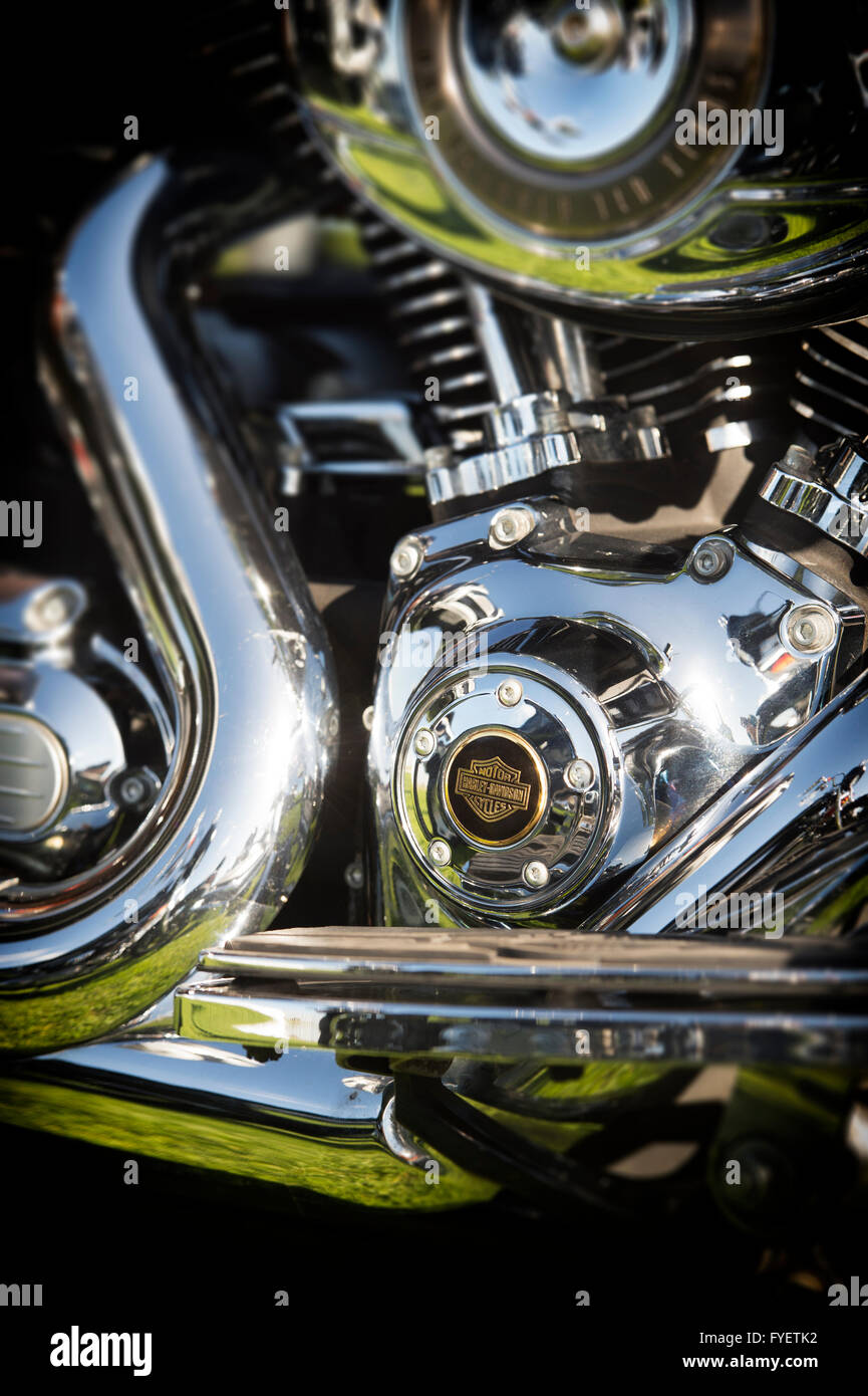 Harley Davidson Motorrad Motor detail Stockfoto