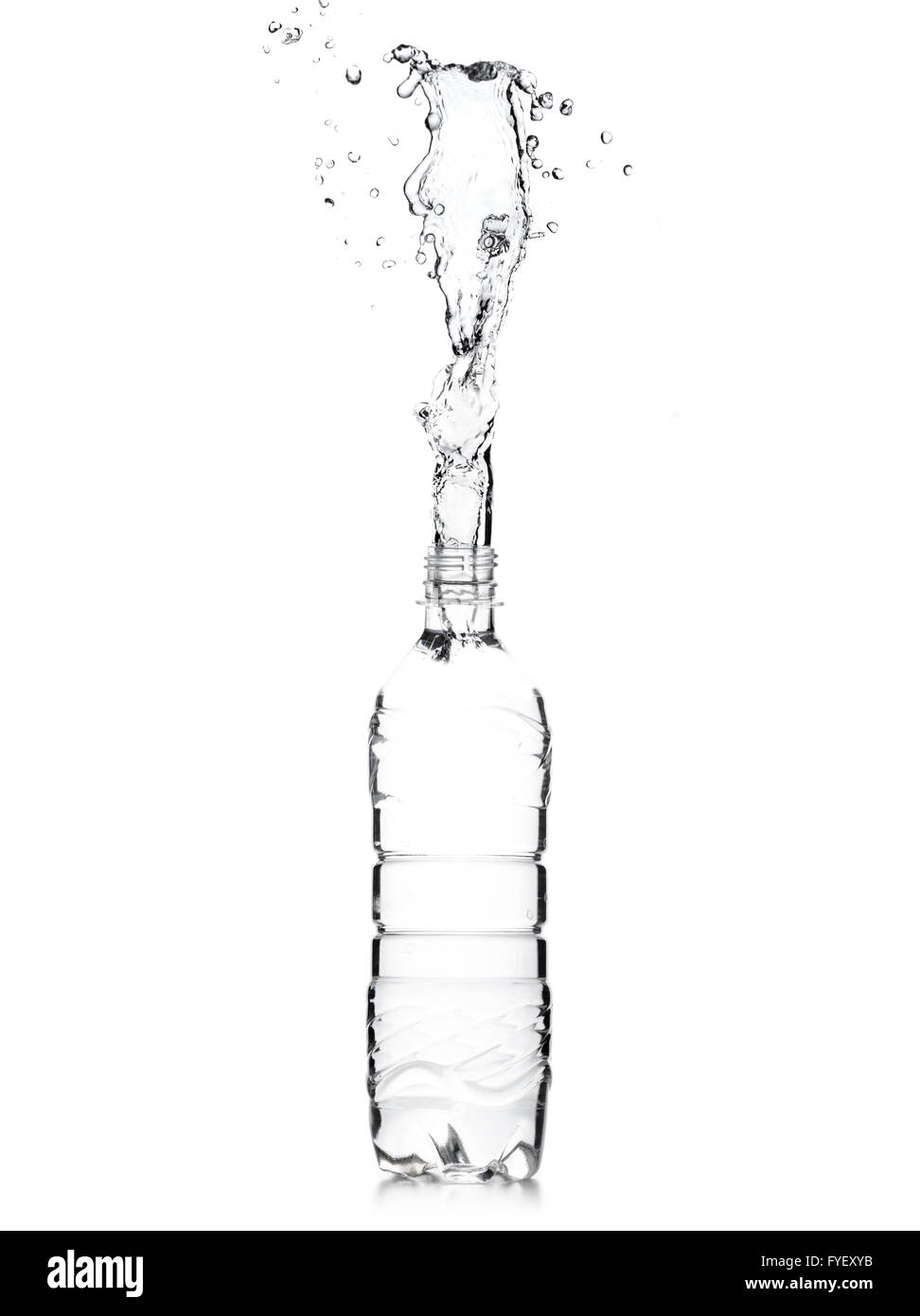 Flasche Wasser Spritzen Stockfoto