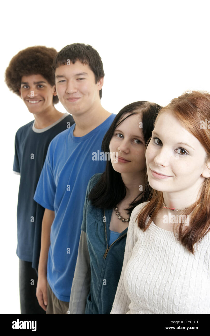 Ethnische Teen Freunde lächelnd Stockfoto