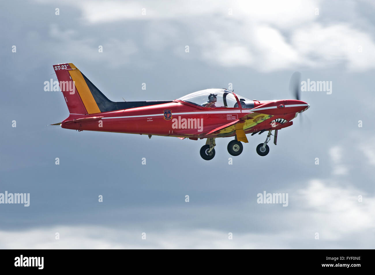 SIAI-Marchetti SF260 von der belgischen Luftwaffe Red Devils Display Team Stockfoto