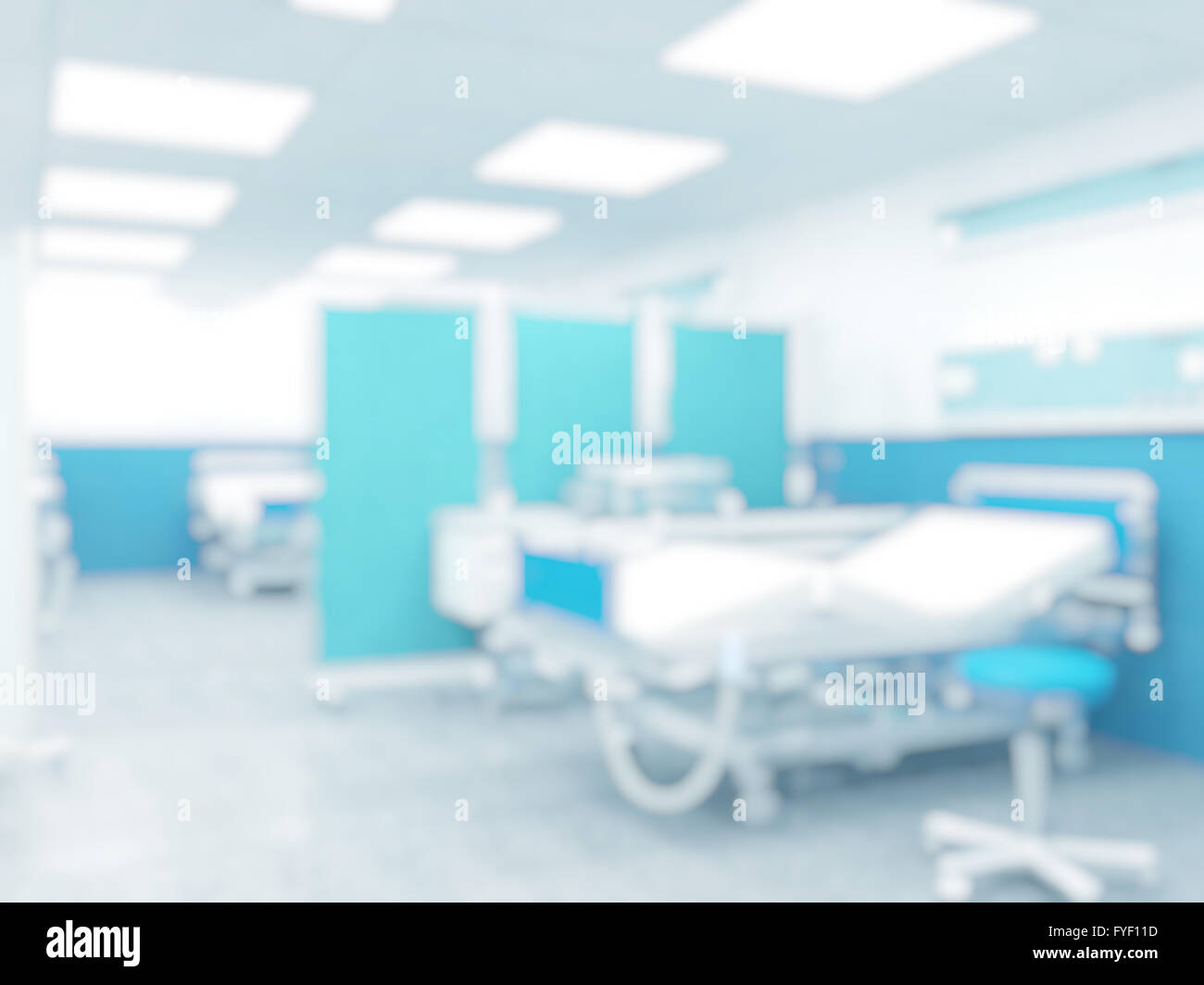 Innenbereich des modernen Krankenhauses Hintergrund unscharf Stockfoto