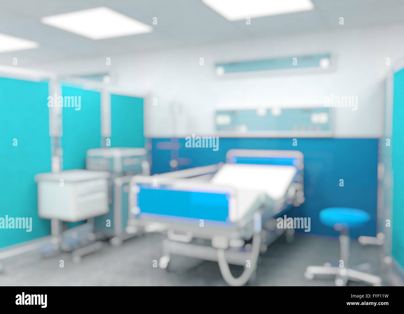 Innenbereich des modernen Krankenhauses Hintergrund unscharf Stockfoto