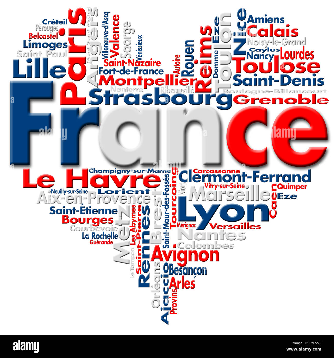 Ich liebe Frankreich Stockfoto