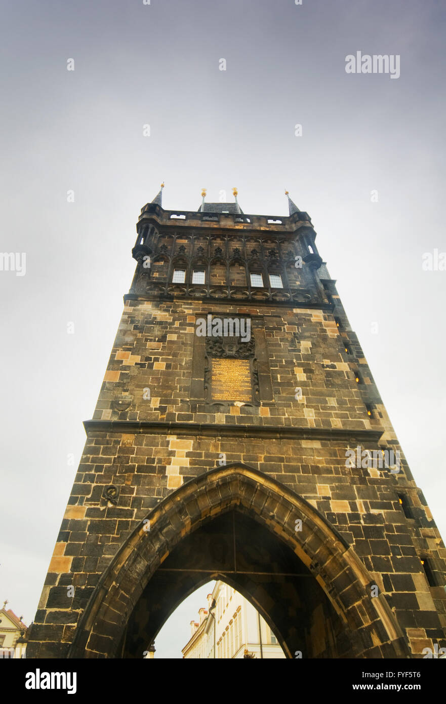 Brückenturm in Prag Stockfoto