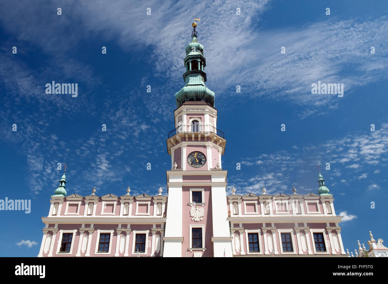 Rathaus in Zamosc Stockfoto