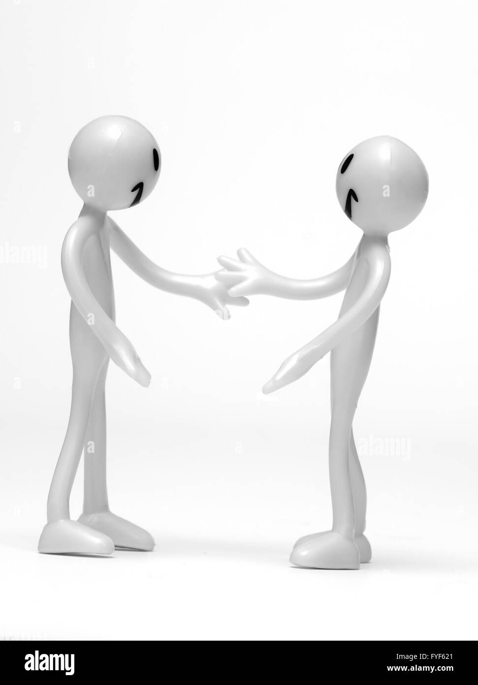 Business Handshake von zwei Zahlen. Konzeptionelle Stockfoto