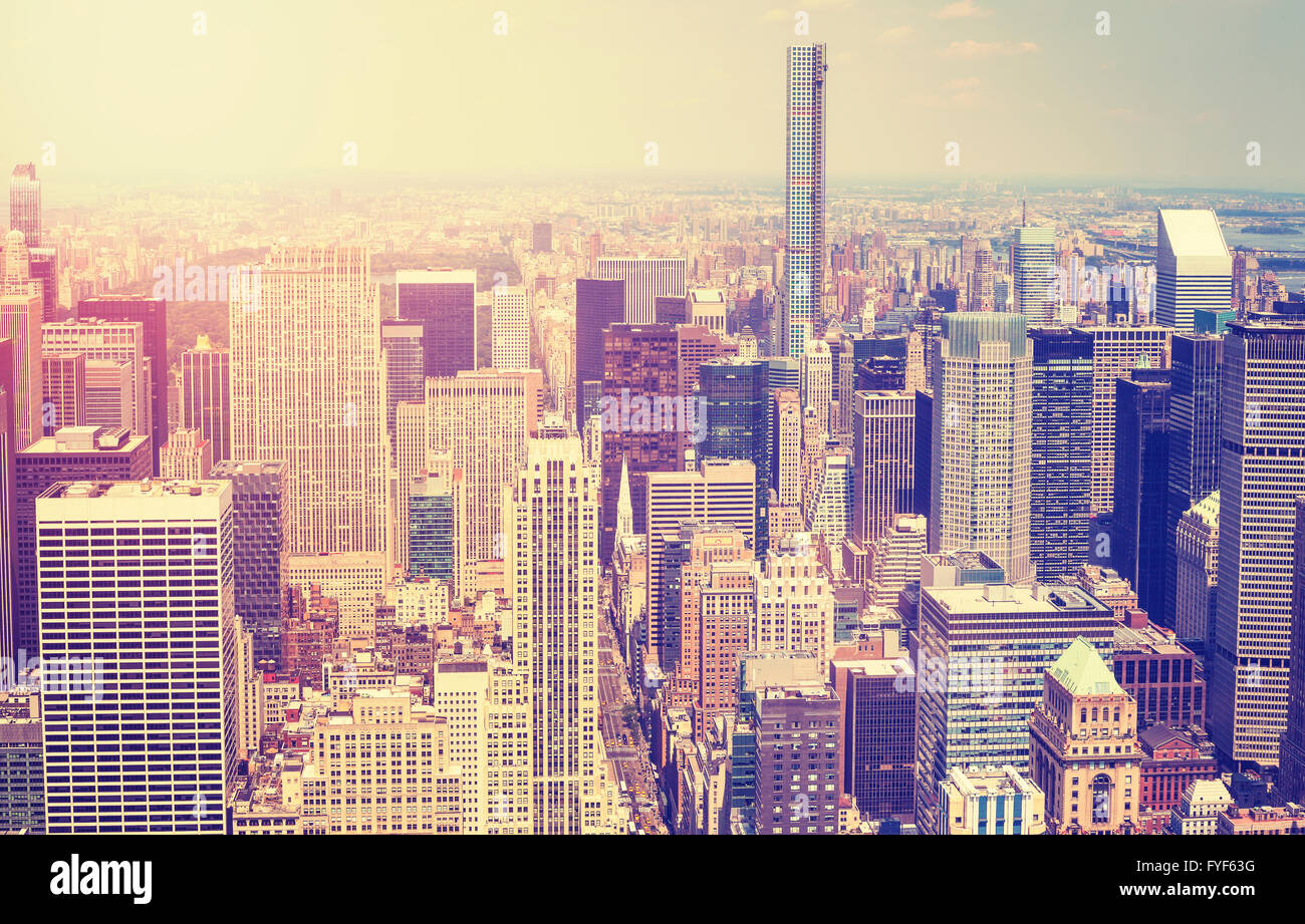 Vintage getönten Bild von Manhattan, New York City, USA. Stockfoto