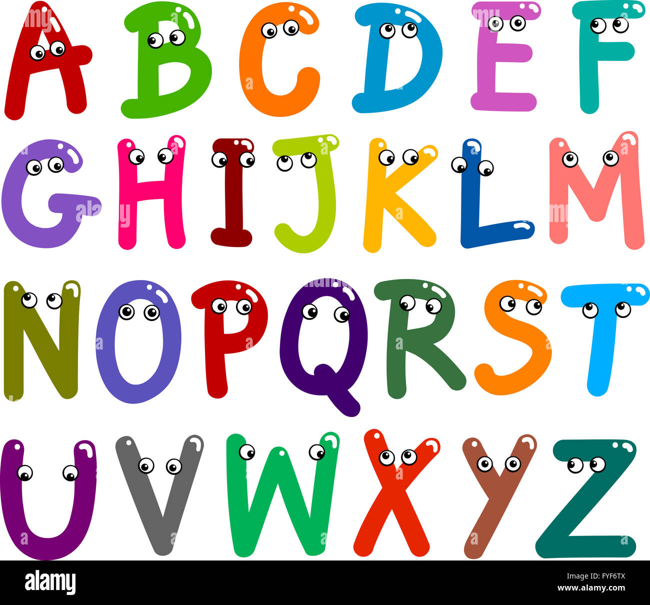 Lustige Großbuchstaben-Alphabet Stockfoto