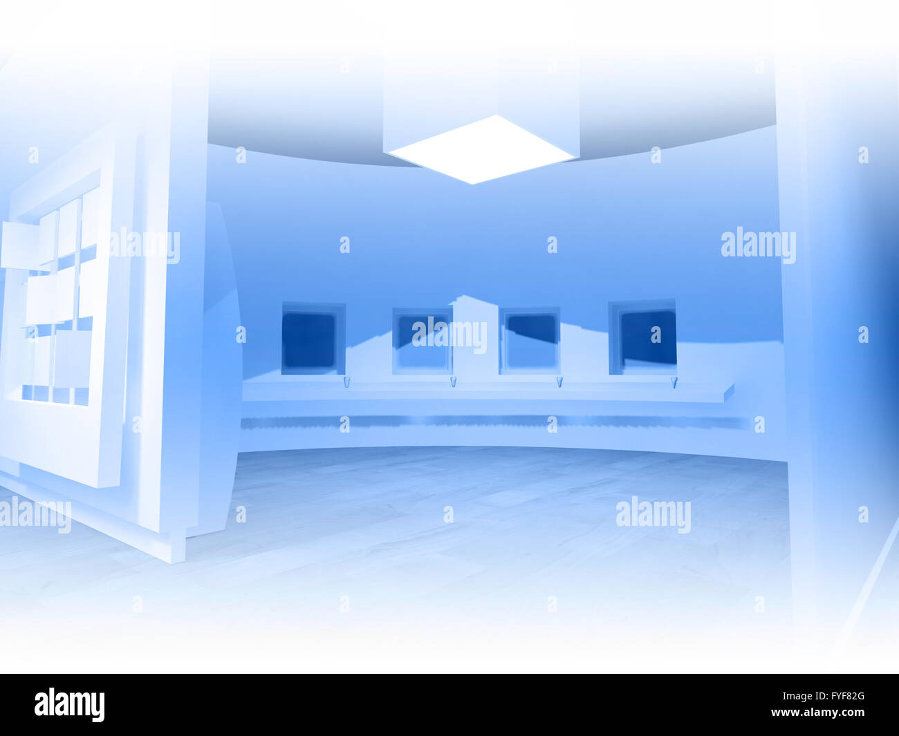 Wartezimmer in einem Krankenhaus oder einer Klinik mit dem leeren Raum Stockfoto