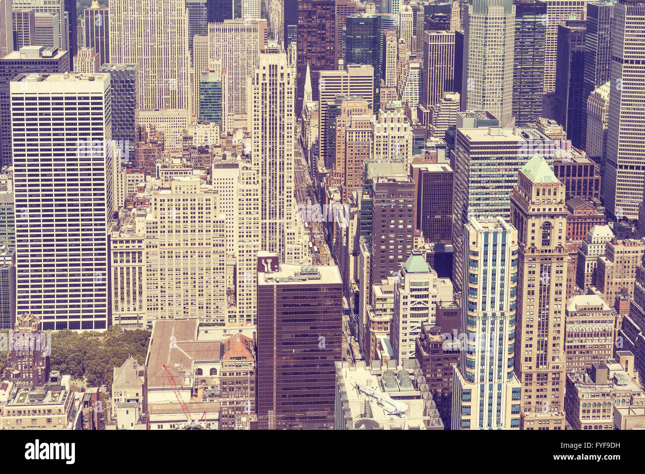 Vintage stilisierte Bild von Manhattan, New York City, USA. Stockfoto