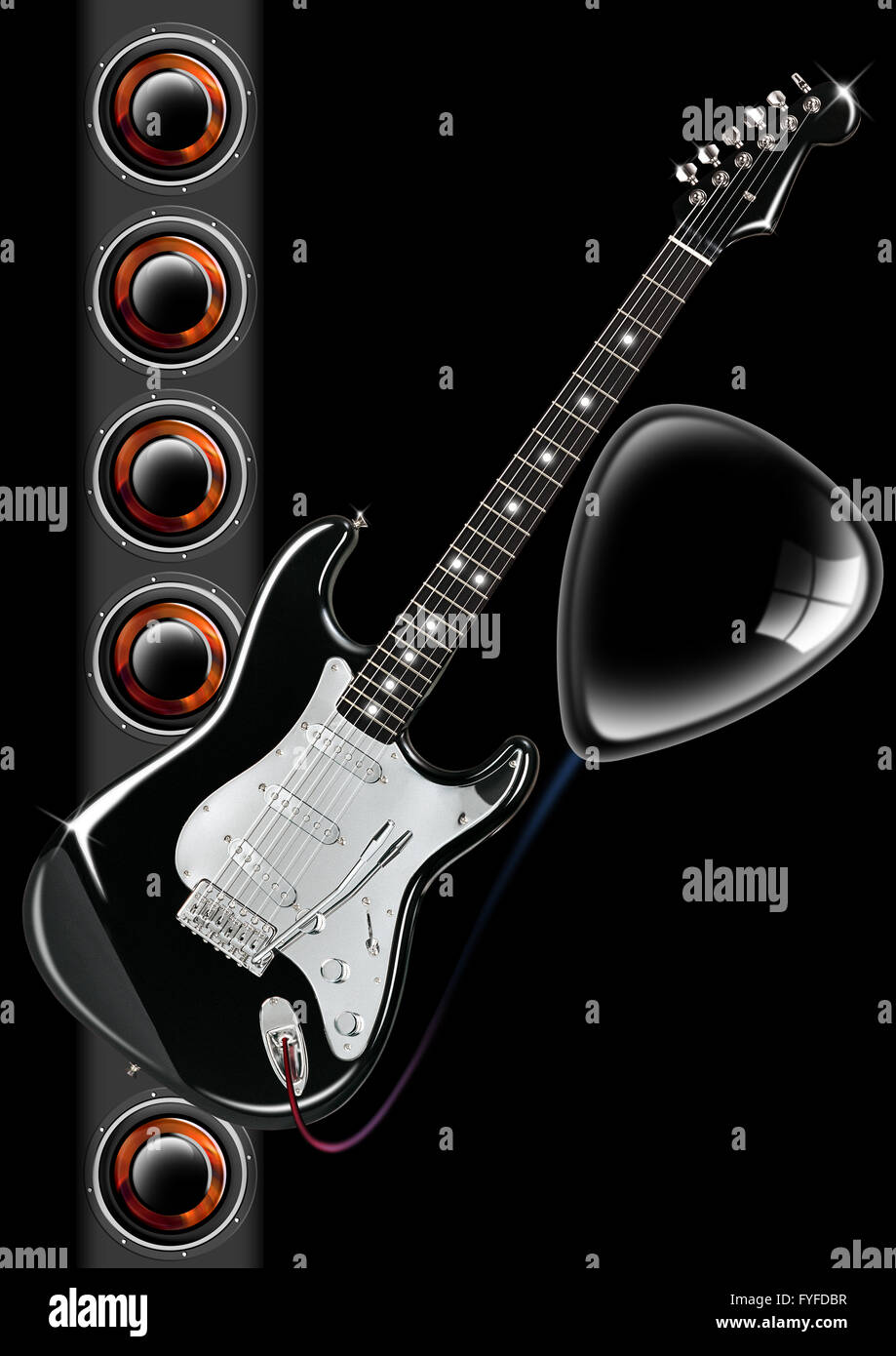Gitarre-Abdeckung Stockfoto