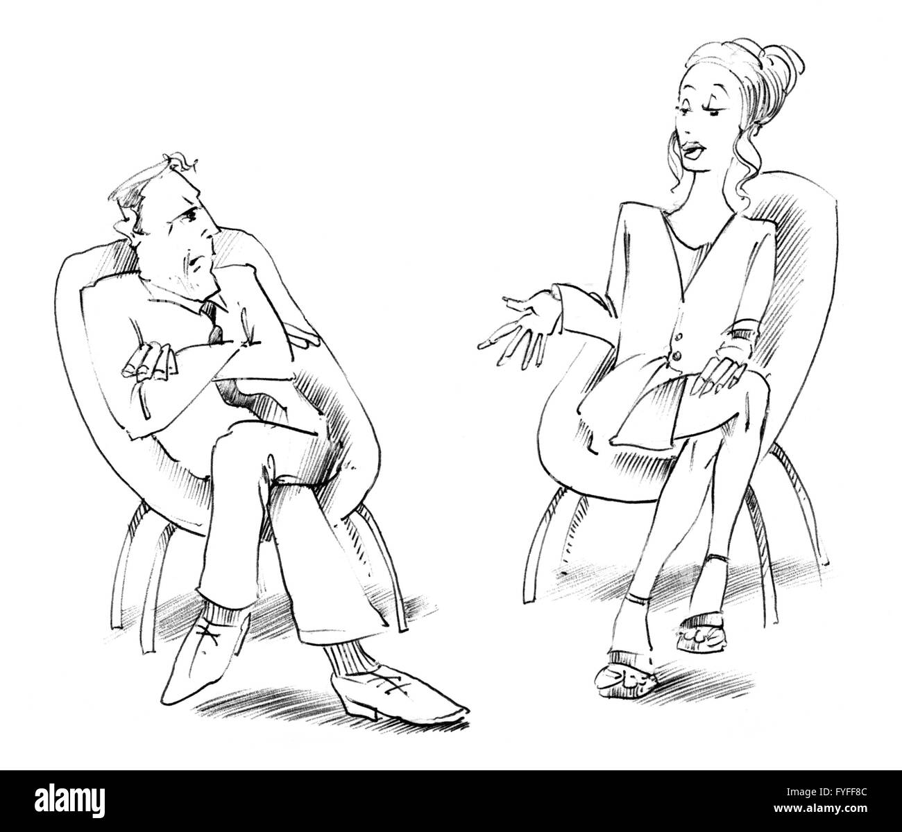 Mann und Frau Gespräch Stockfoto