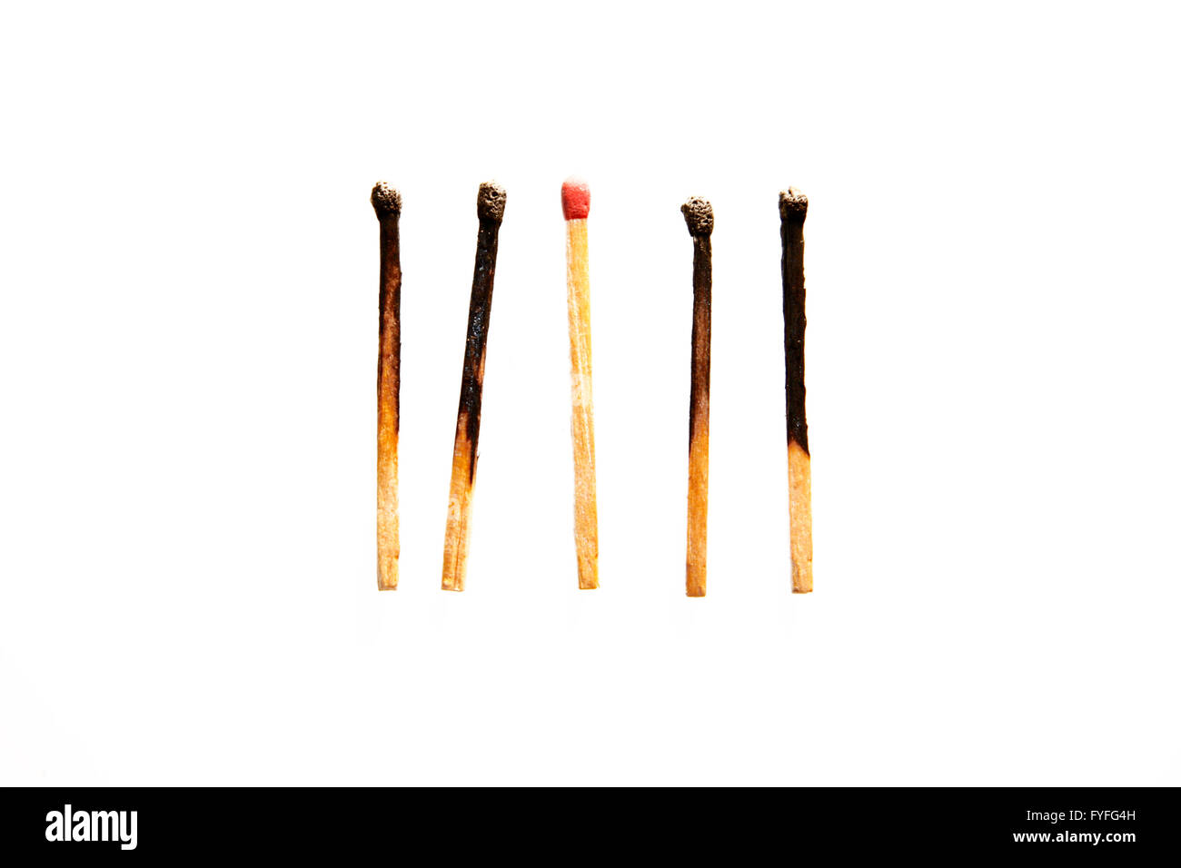 Streichhoelzer / Treffer: Symbolbild Fuer Energie Und Rohstoffe. Stockfoto