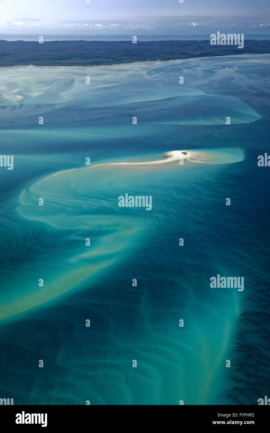 Kleine Insel, Sandbank im Pazifik, hinter Frazer Island, Queensland, Australien Stockfoto