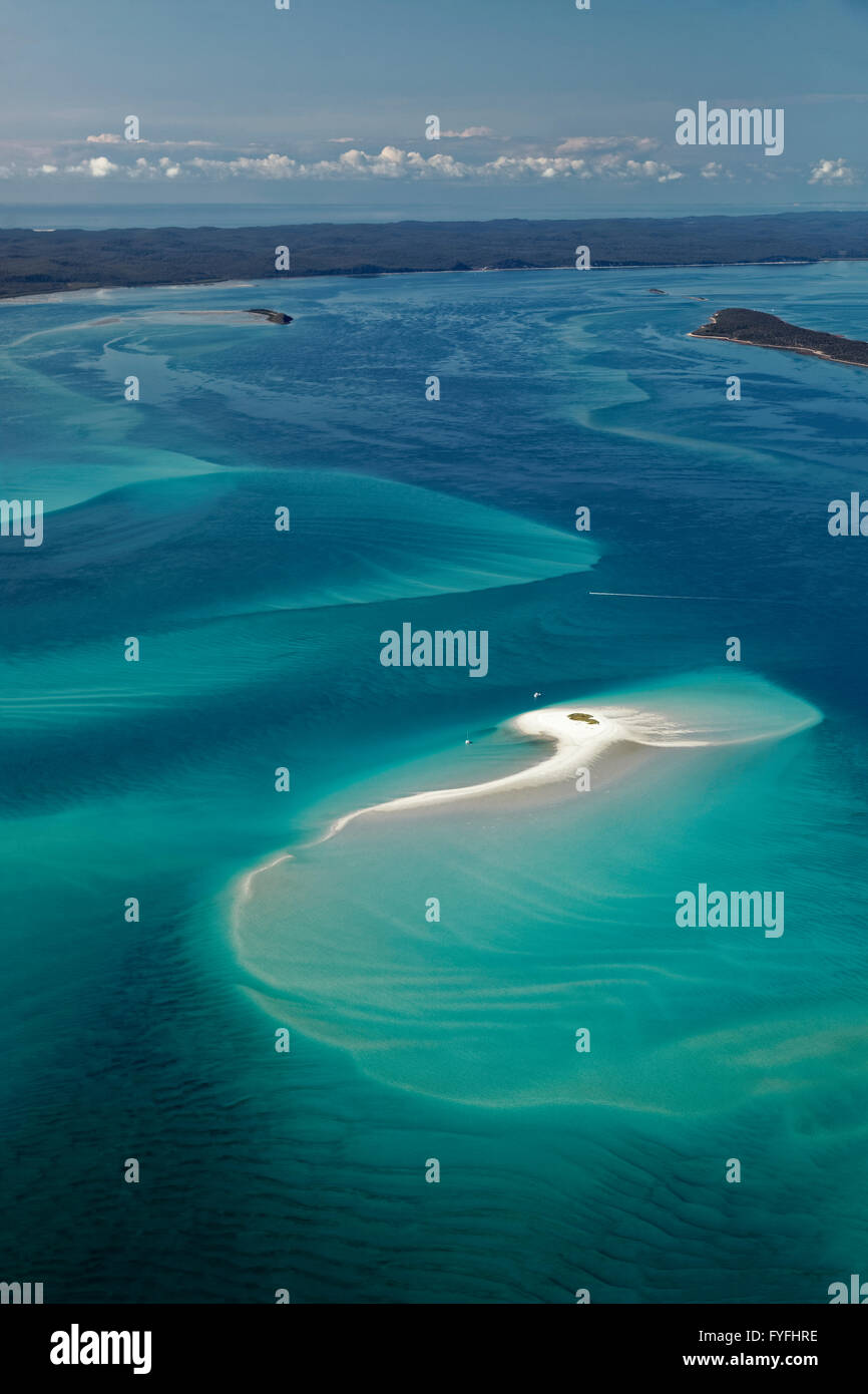 Kleine Insel, Sandbank im Pazifik, hinter Frazer Island, Queensland, Australien Stockfoto