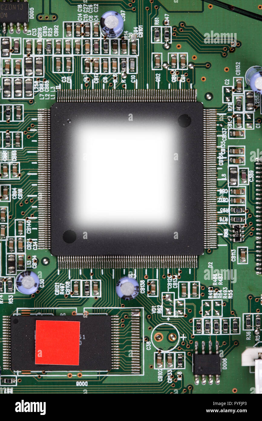 Nahaufnahme der Elektronikplatine Stockfoto