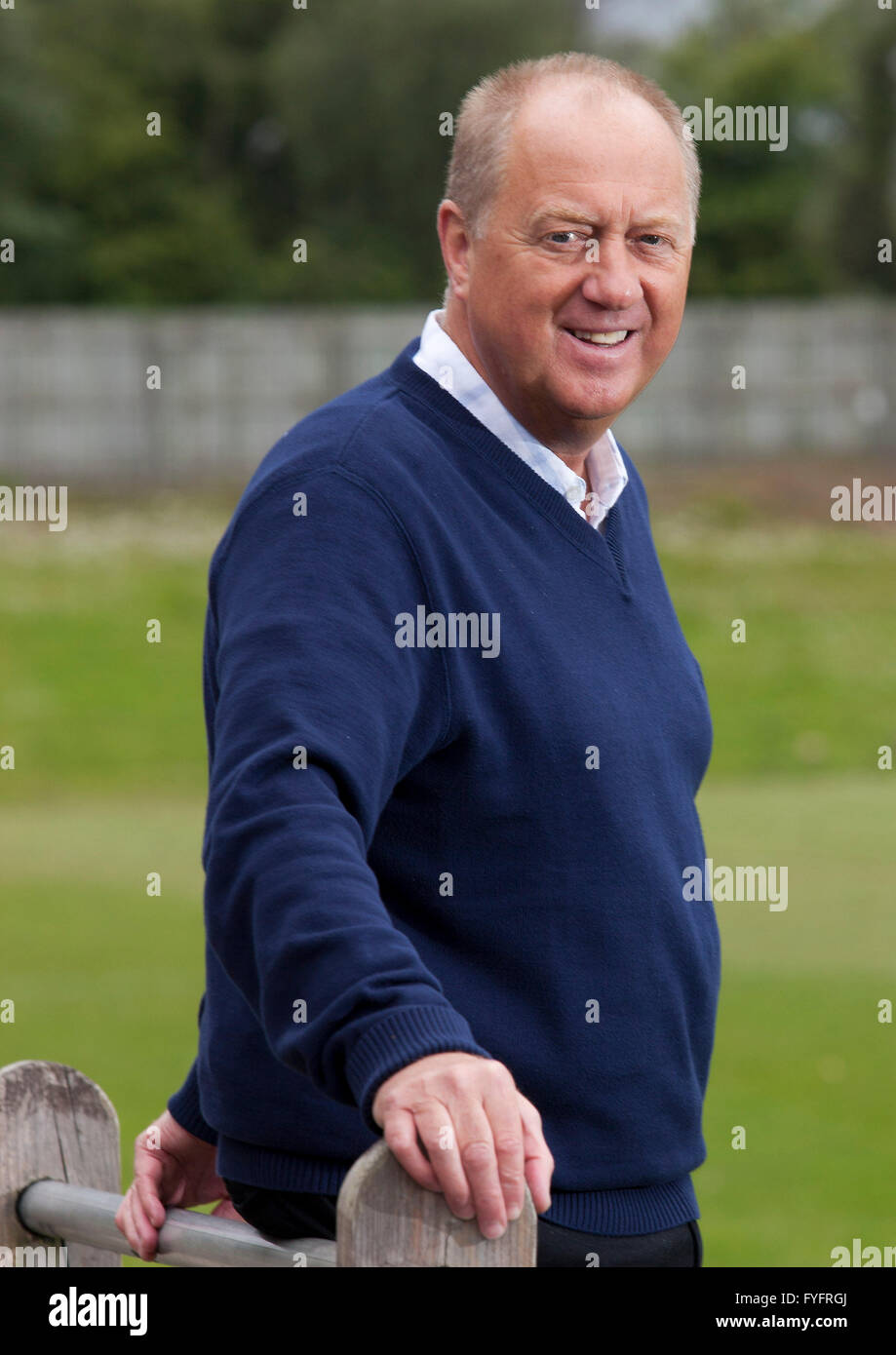 Ein Porträt von Billy Brown, der Co-Trainer des Herzens (Edinburgh Footballl-Team). Abgebildet in Musselburgh Stockfoto