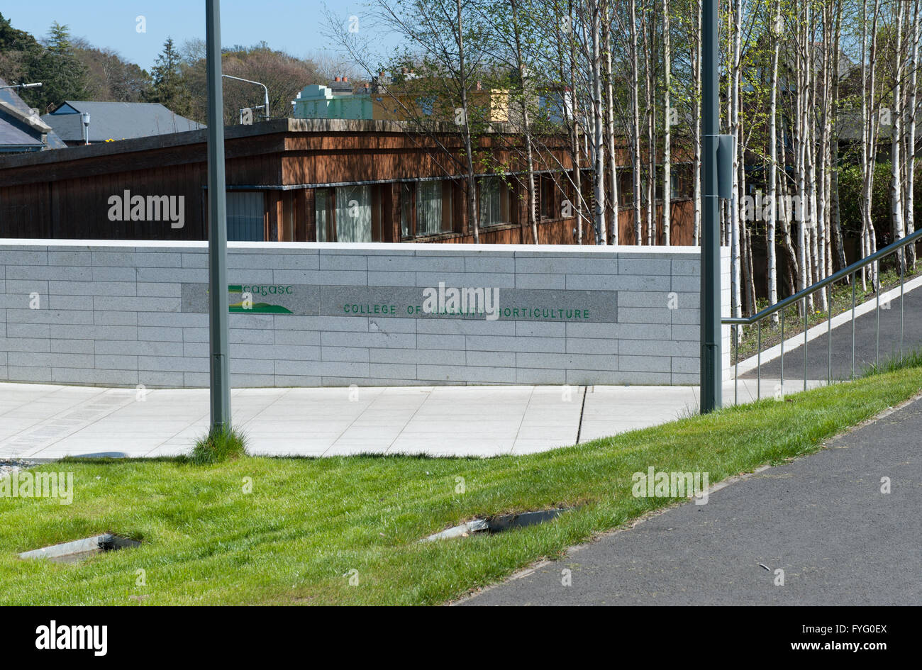 Dublin, Irland-21 April 2016. Blick auf das College von Amenity Gartenbau im Botanischen Garten, Dublin, Irland Stockfoto