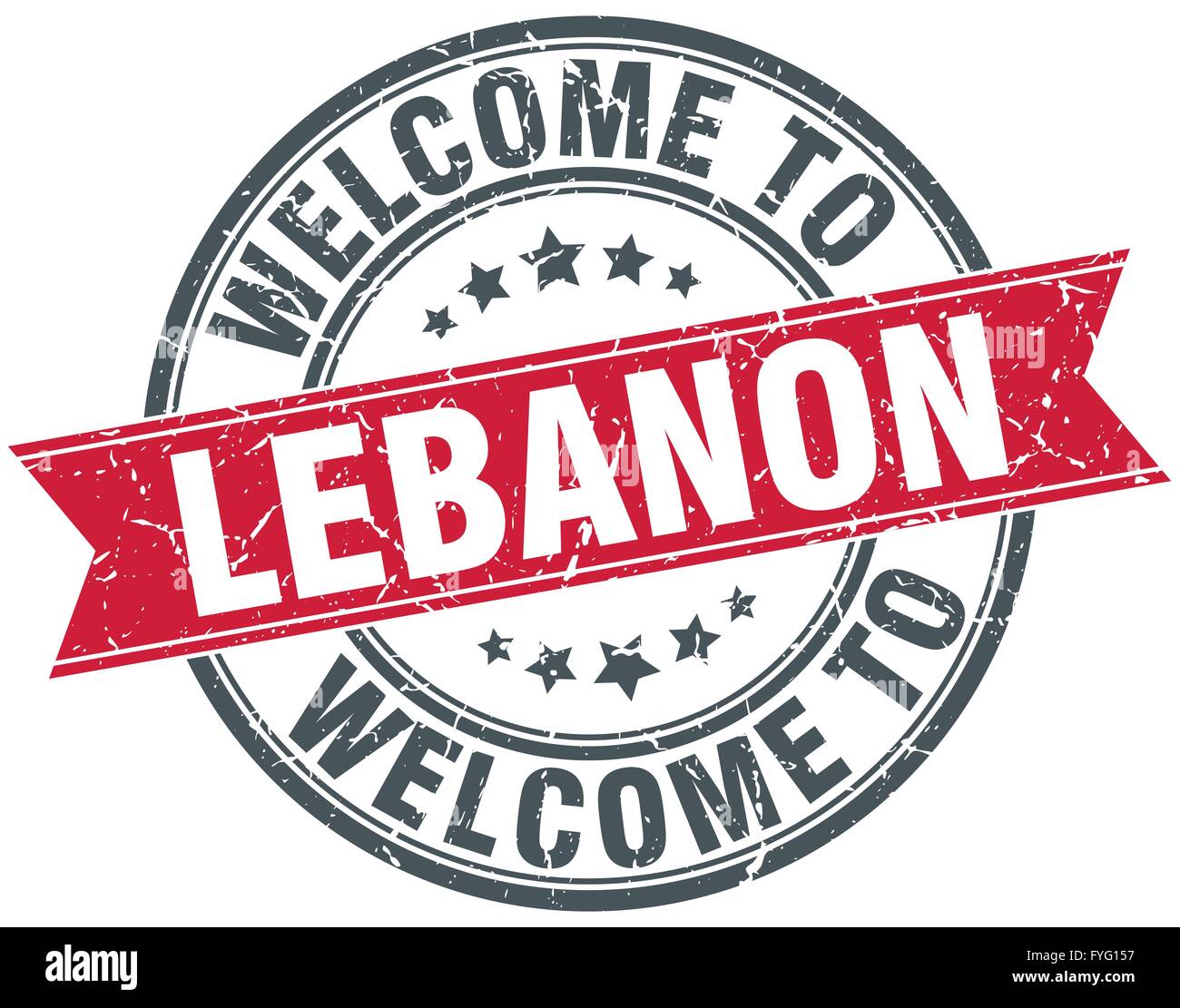 Willkommen Sie bei Libanon roten runden Vintage Stempel Stock Vektor