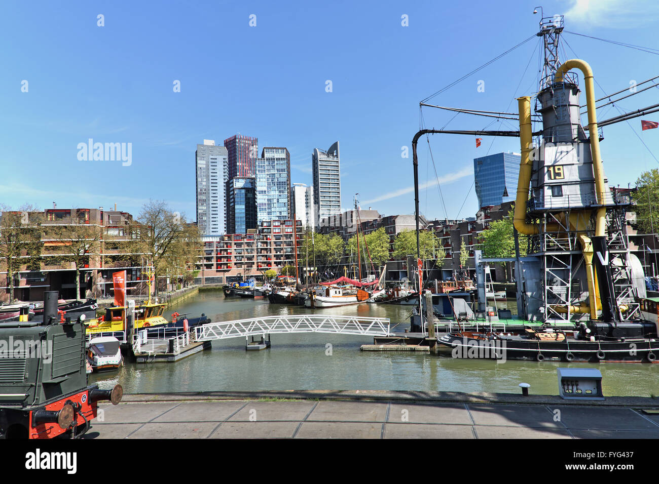 Maritime Museum (Wassertaxi) Rotterdam Niederlande niederländische alten Hafen Hafen Stockfoto
