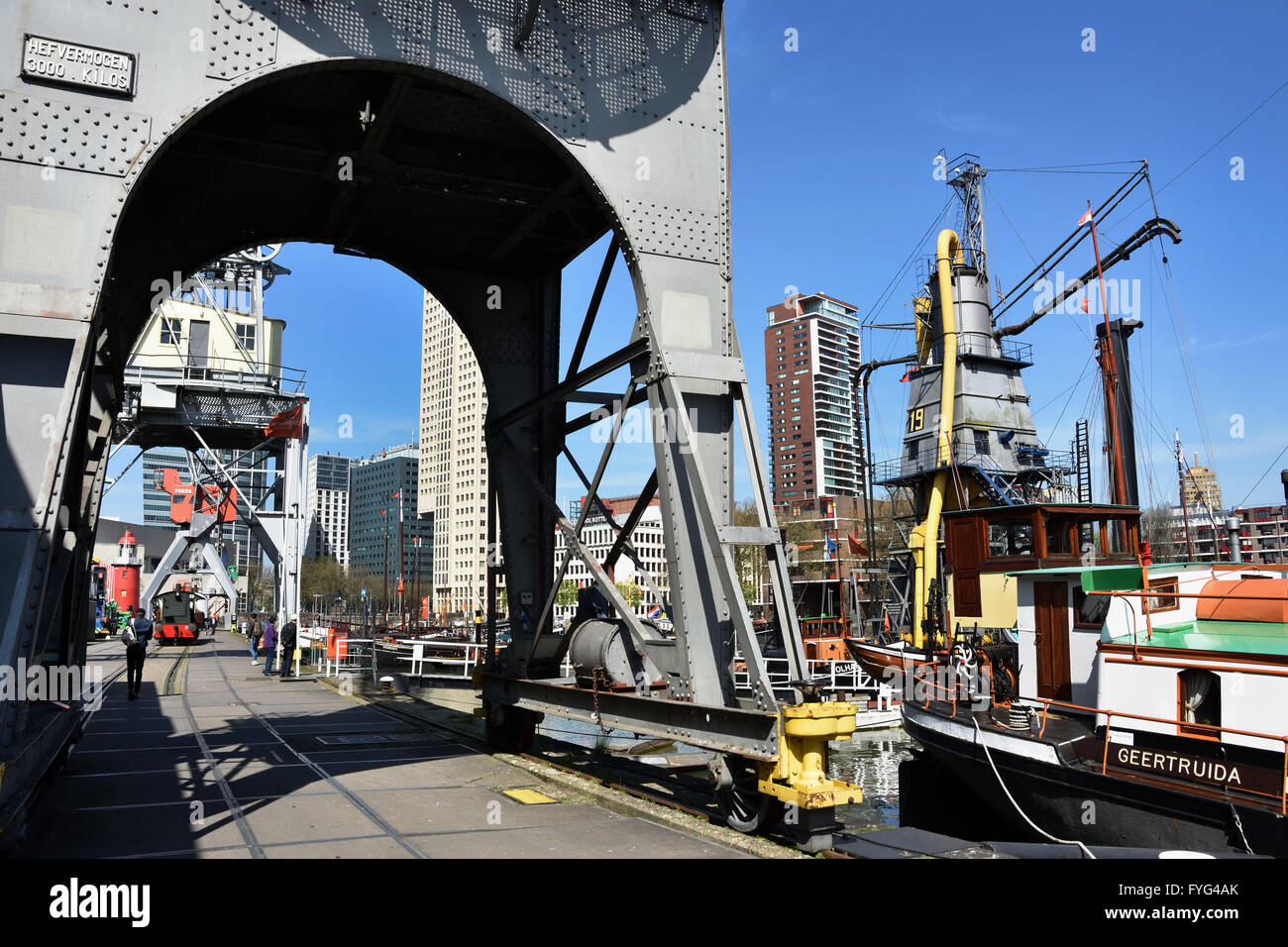 Maritime Museum (Wassertaxi) Rotterdam Niederlande niederländische alten Hafen Hafen Stockfoto
