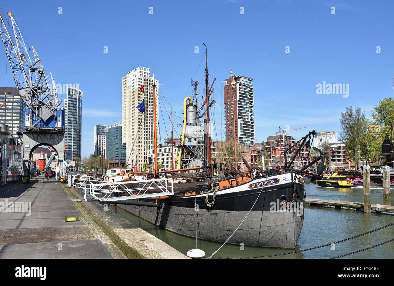 Maritime Museum (Wassertaxi) Rotterdam Niederlande niederländische alten Hafen Hafen Stockfoto