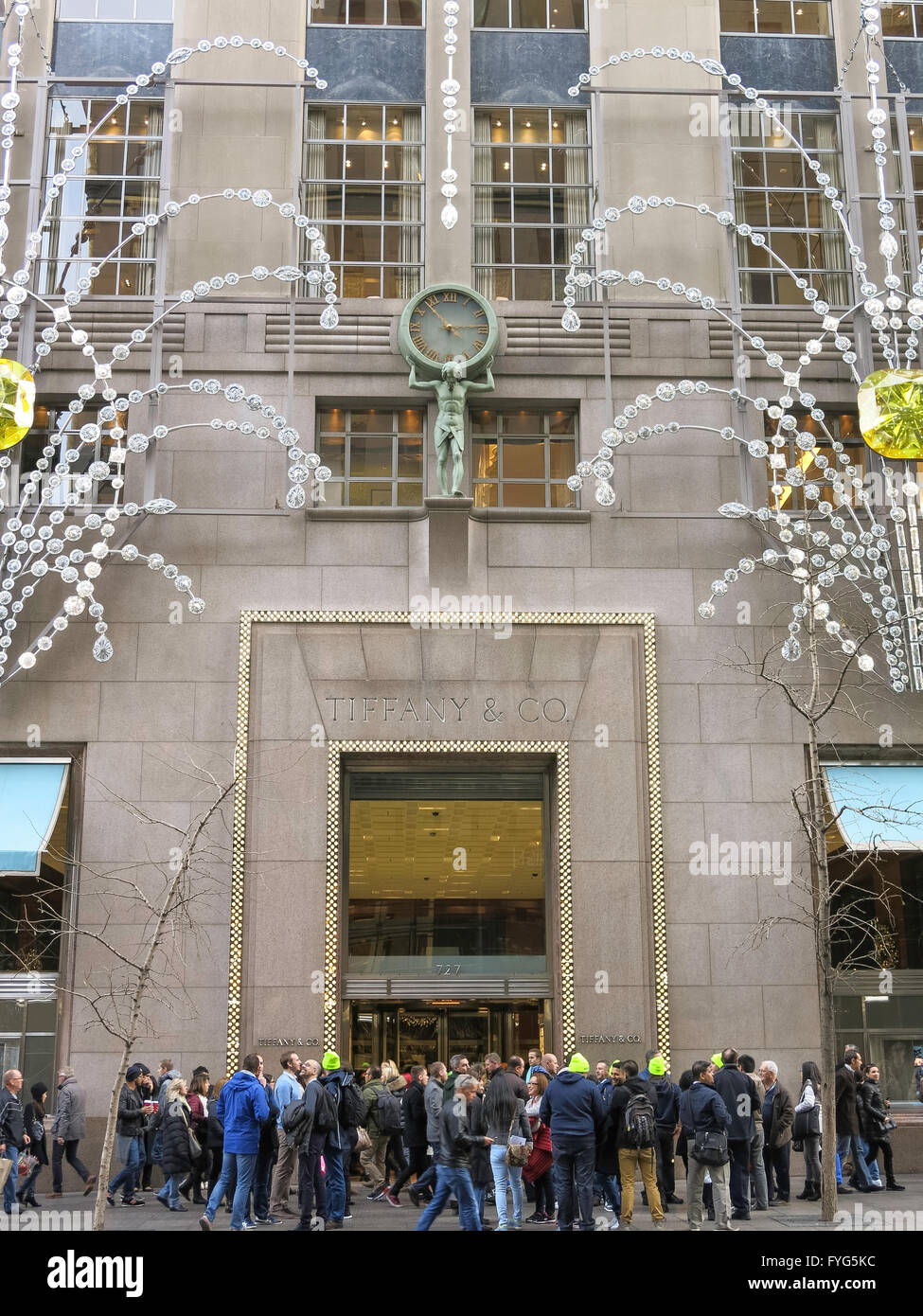 Tiffany & Co., Juwelier, Weihnachtsschmuck, NYC Stockfoto