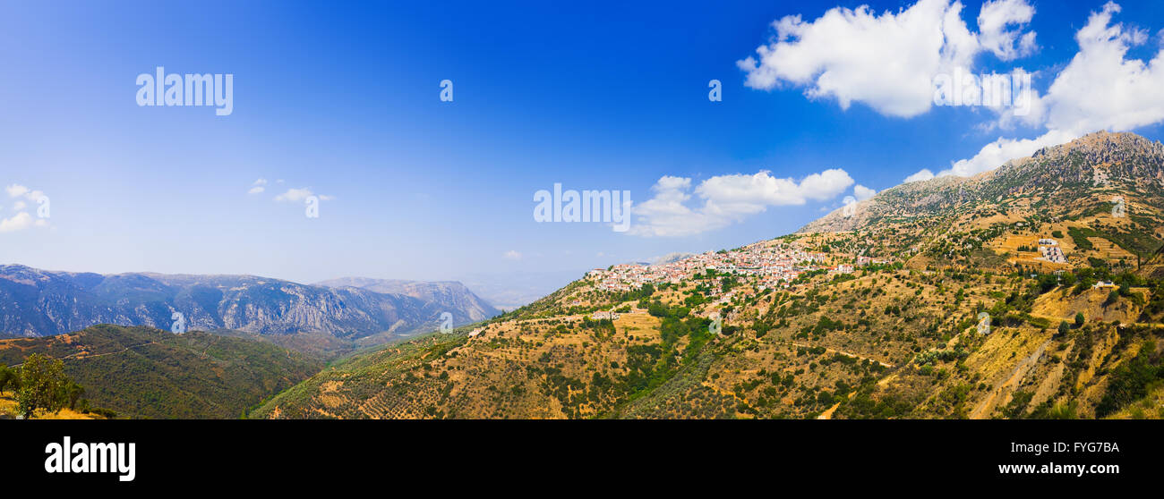 Resort von Arachova auf Berg Parnassos, Griechenland Stockfoto